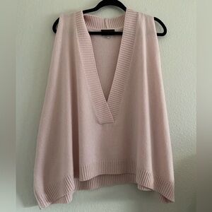 Eskandar Sweater Vest 100% Cashmere Pink One Size Quite Luxury Preppy